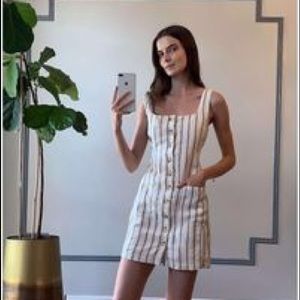 Linen button mini dress